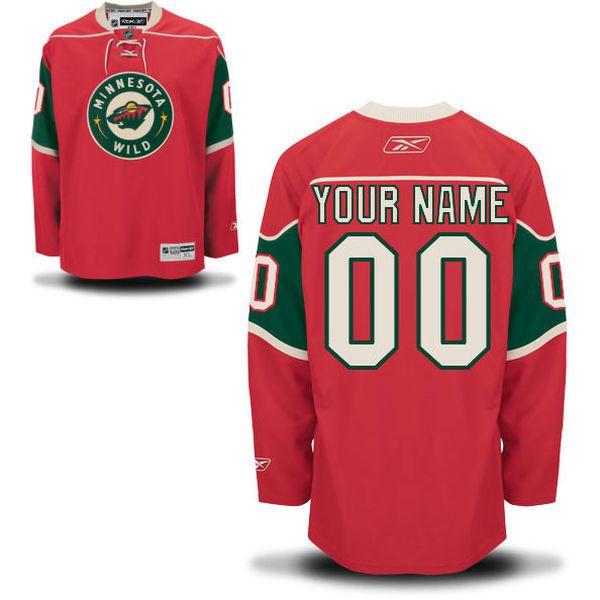 Reebok Minnesota Wild Men Premier Home Custom NHL Jersey - Red